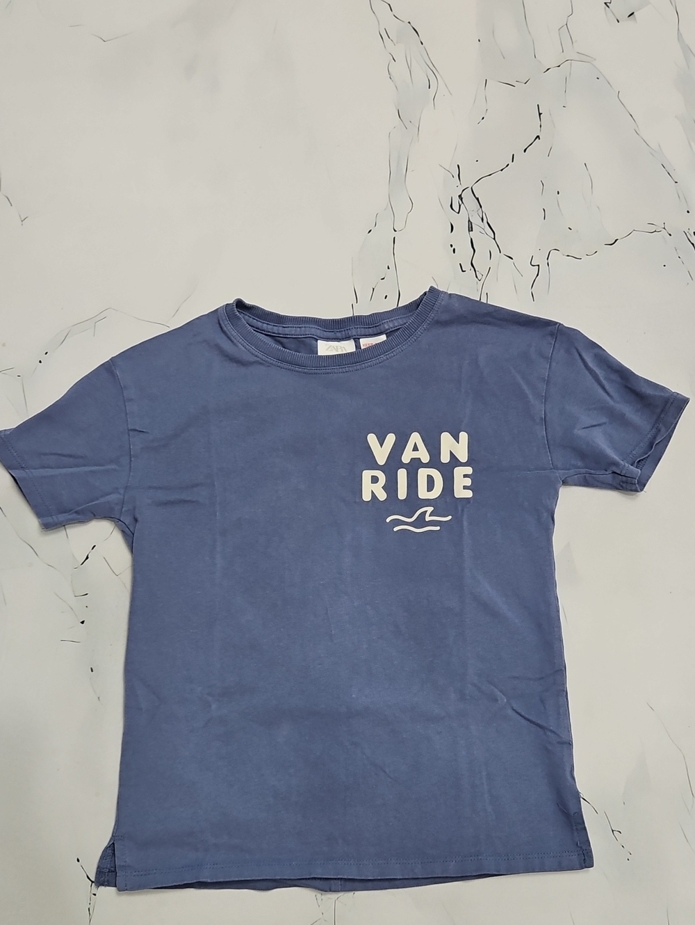 Zara Blue 'VAN RIDE' Graphic Tee